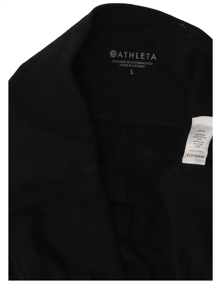 ATHLETA Womens Leggings UK 14 Large Black Geometric Nylon