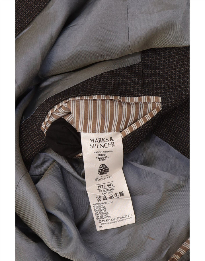 Marks & Spencer muška kratka sako jakna UK 40 srednje tamnoplava karirana