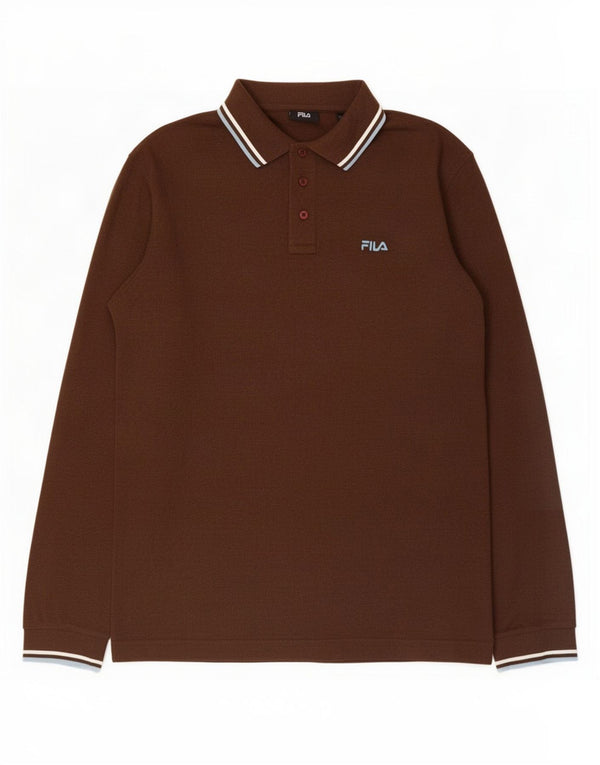Fila muška polo majica dugih rukava XL smeđi pamuk