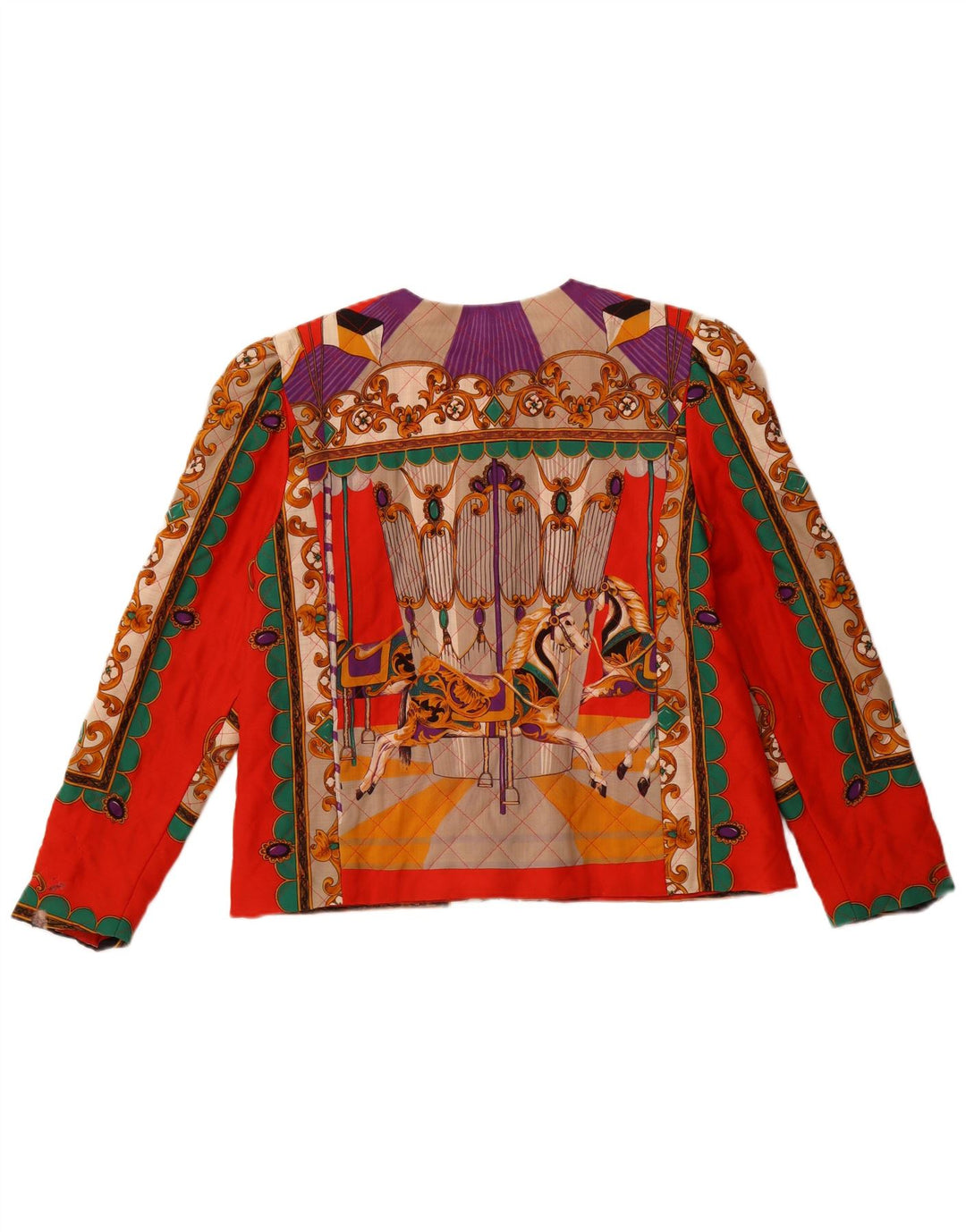 VINTAGE ženski sako s 5 gumba IT 42, srednje narančasti paisley