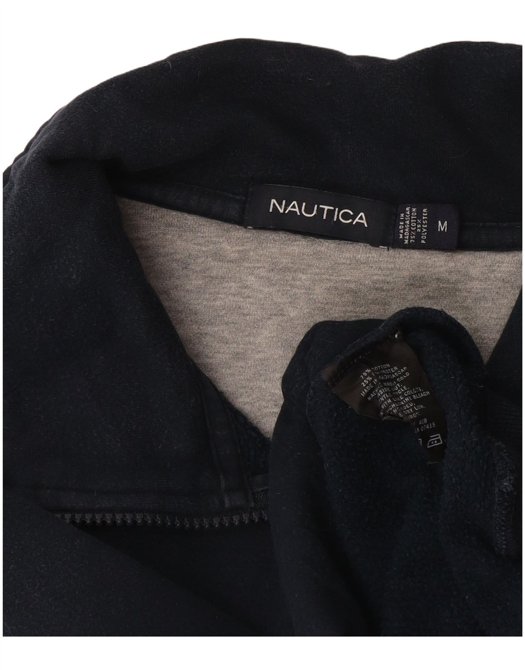 Nautica muška majica s izrezom na patentni zatvarač Srednji tamnoplavi pamuk