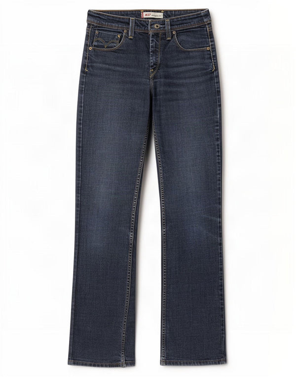 Levi's ženske 627 ravne traperice W27 L32 plavi pamuk