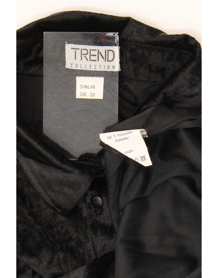 Trend ženska košulja bluza UK 20 2XL crni poliester