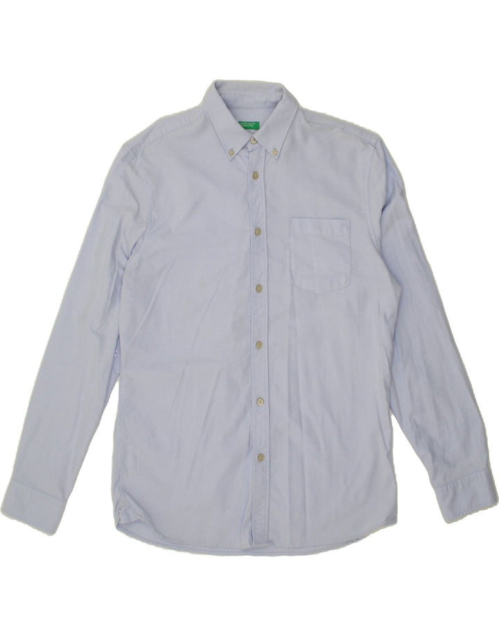 BENETTON Mens Shirt Medium Blue Cotton Vintage Benetton and Second-Hand Benetton from Messina Hembry 