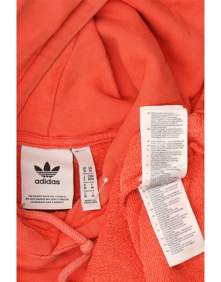 Adidas muška majica s kapuljačom srednje narančaste pamučne boje