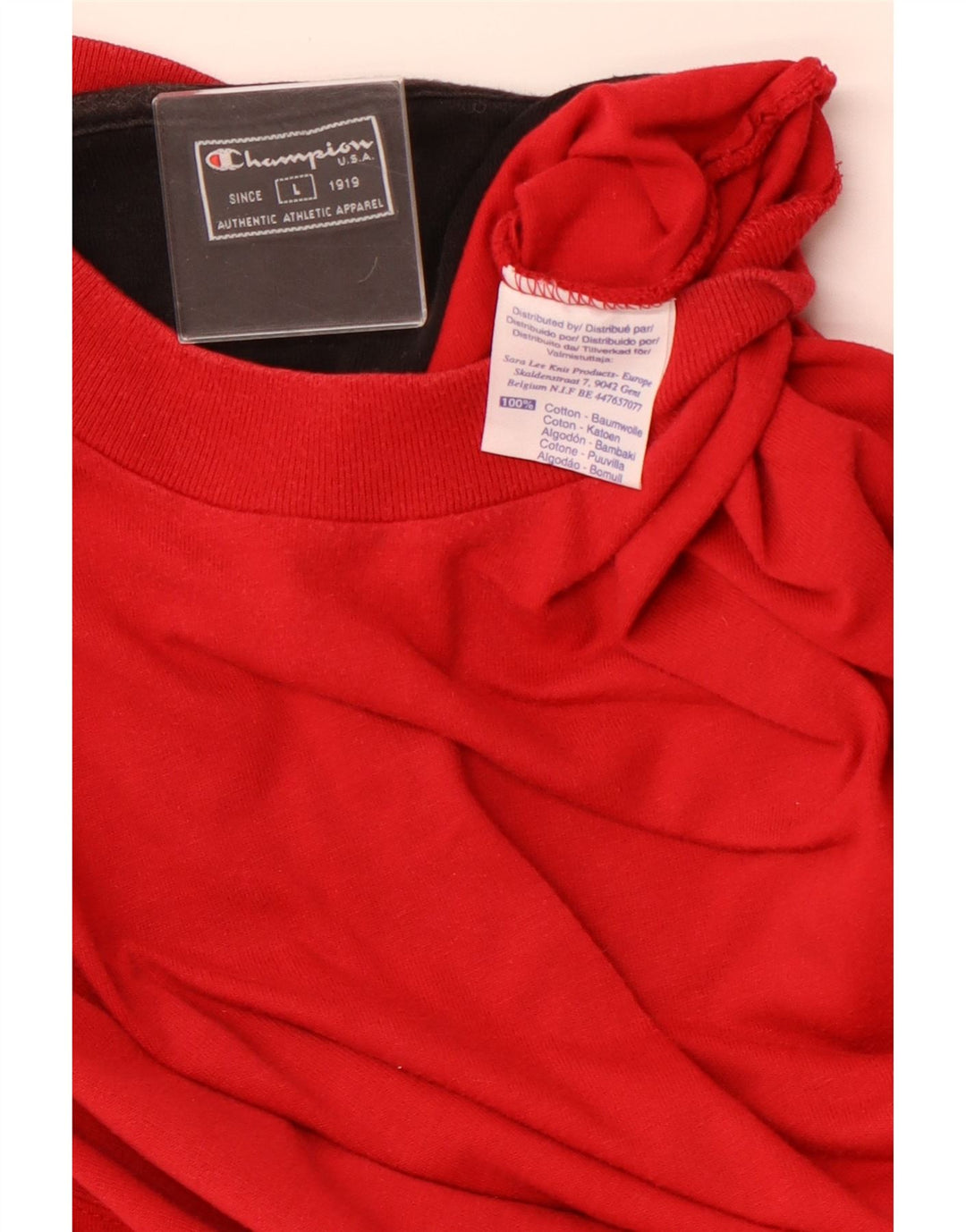 CHAMPION Muška majica dugih rukava, veliki crveni pamuk