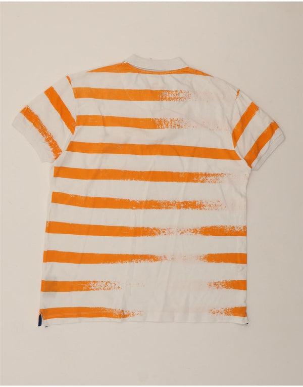 HARMONT & BLAINE Muška uska polo majica 3XL bijeli pamuk na pruge