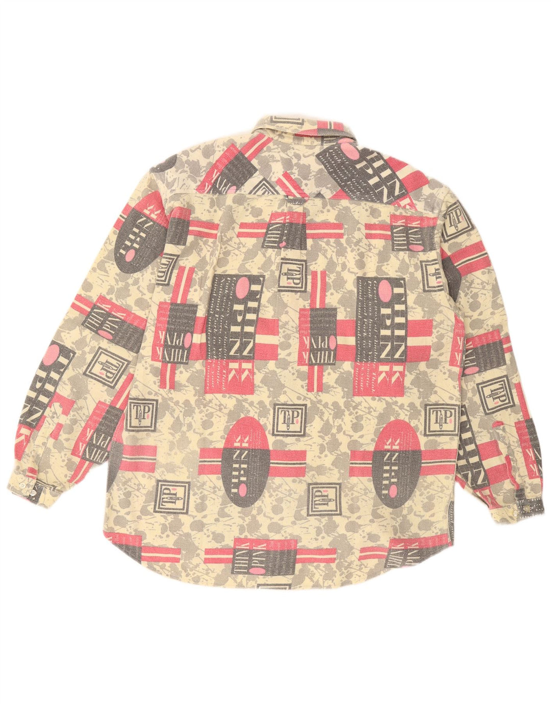 Think Pink muška flanelska košulja XL s višebojnim geometrijskim motivima