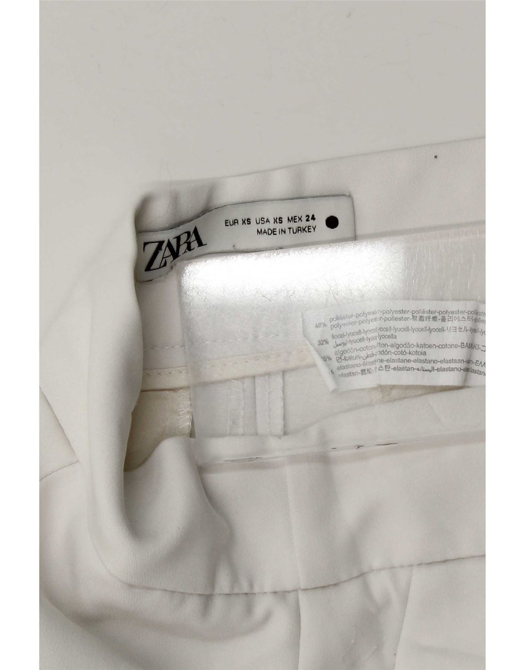 Zara ženske chino kratke hlače XS W24 bijeli poliester