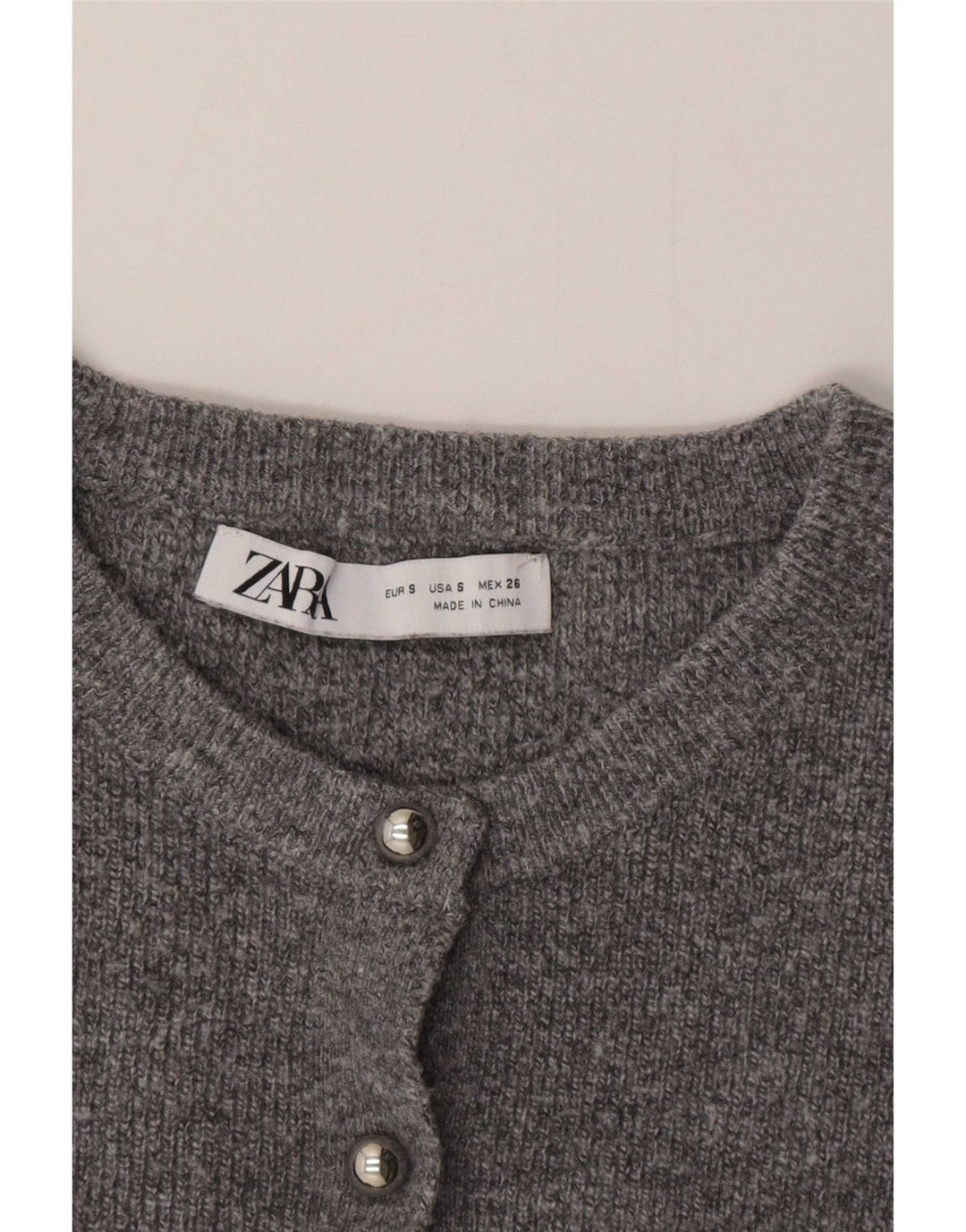 Zara ženski kratki kardigan pulover UK 10 Small Gray