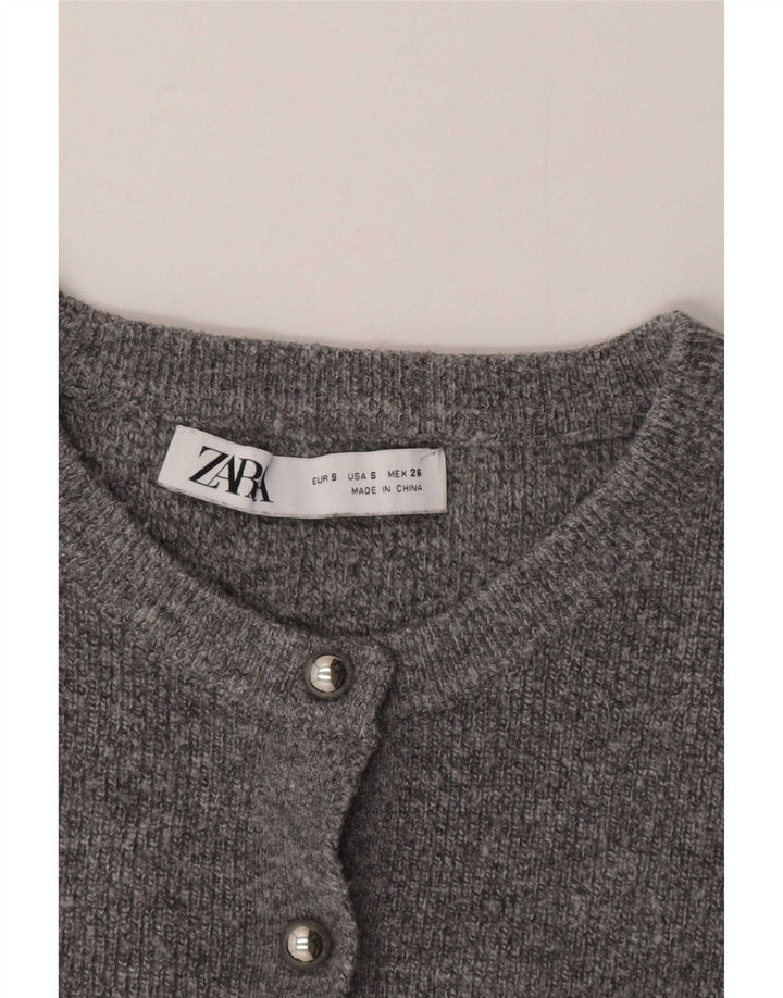 Zara ženski kratki kardigan pulover UK 10 Small Gray