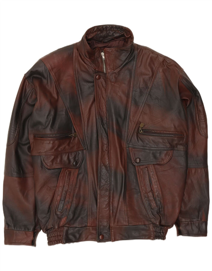 VINTAGE muška kožna jakna UK 40 Large Brown Tie Dye