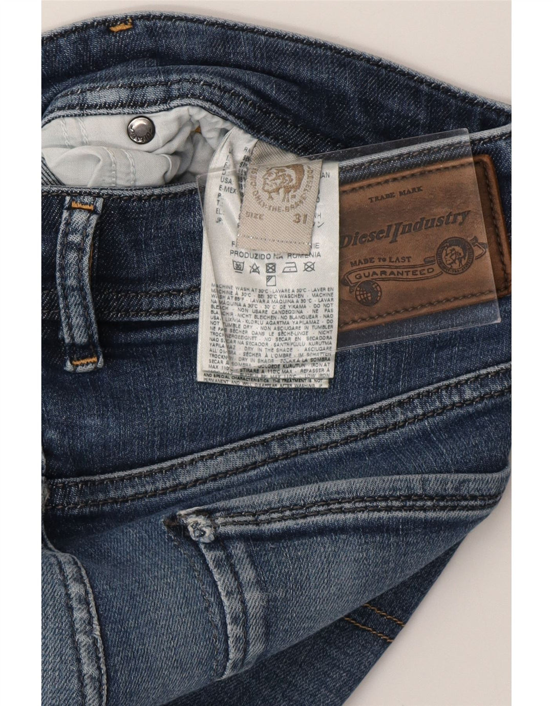 DIESEL Muške uske traperice W31 L30 Plavi pamuk