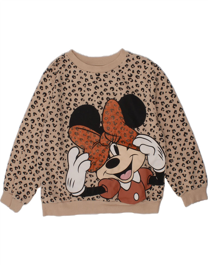 H&M Girls Mickey Mouse Sweatshirt Jumper 6-7 Years Beige Animal Print Vintage H&M and Second-Hand H&M from Messina Hembry 