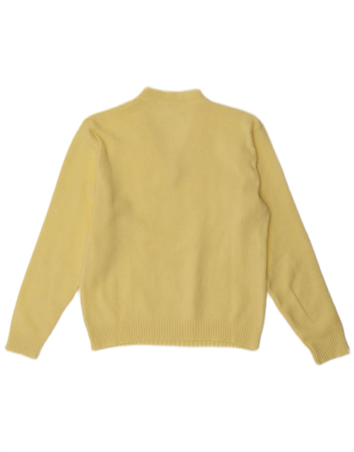 VINTAGE Womens V-Neck Jumper Sweater IT 44 Medium Yellow