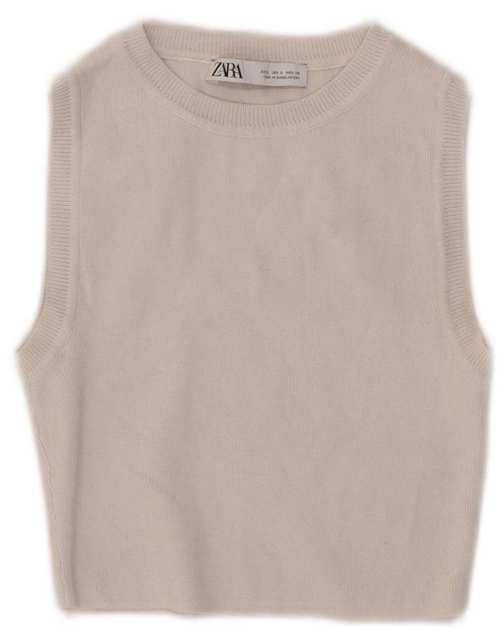 Zara ženski kratki prsluk UK 8 Small White