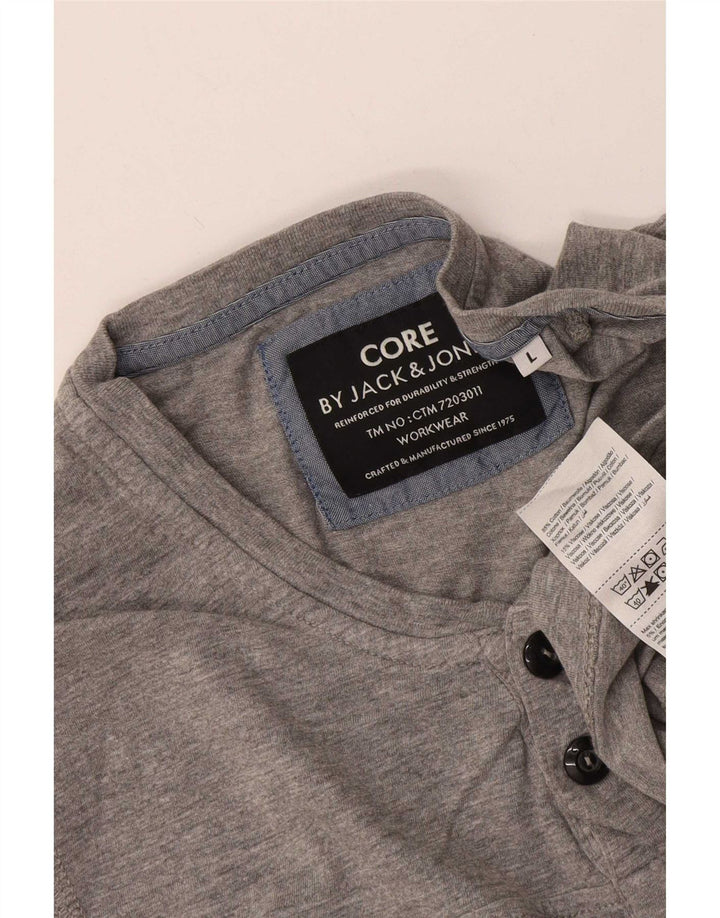 Jack & Jones muška majica dugih rukava, veliki sivi flekasti pamuk