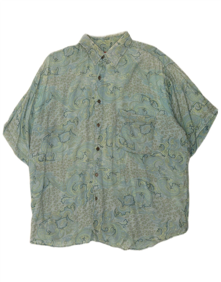 Vintage muška košulja kratkih rukava XL Blue Paisley