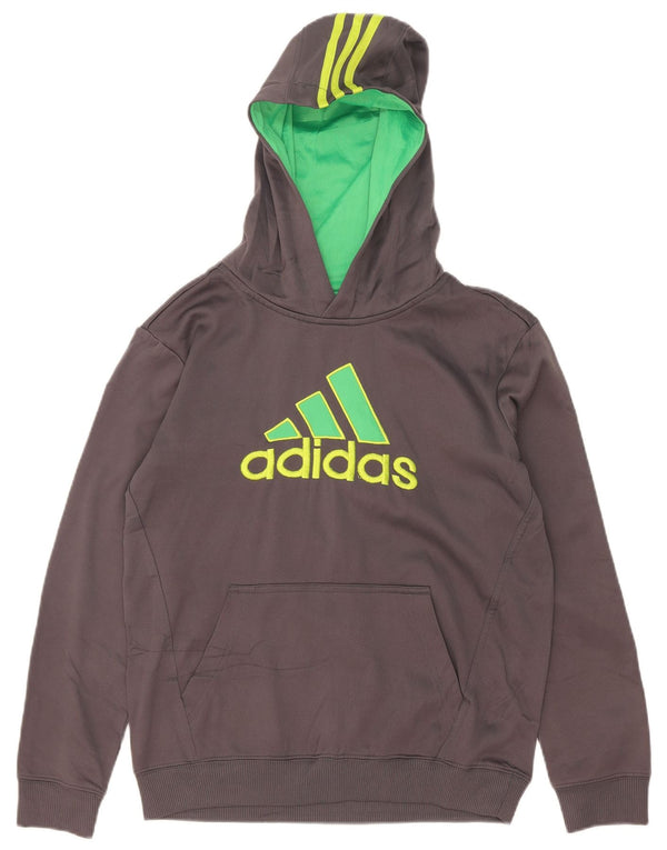 Adidas Mens Graphic Hoodie Jumper Medium Grey Colourblock Polyester