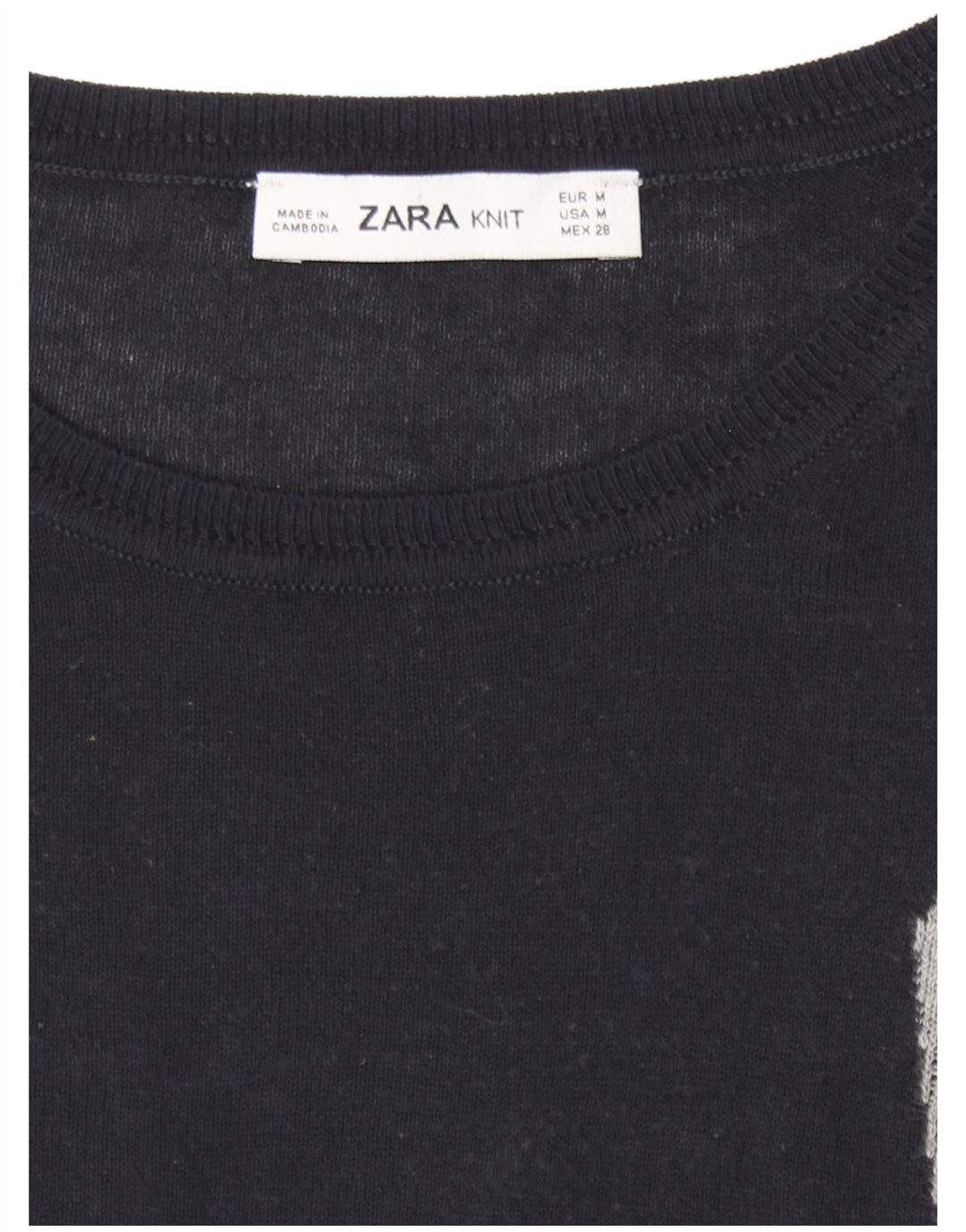 Zara ženski džemper s okruglim izrezom UK 14 srednje crne boje