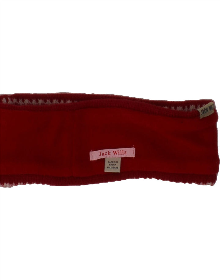 JACK WILLS Womens Graphic Headband Hat One Size Red Vintage Jack Wills and Second-Hand Jack Wills from Messina Hembry 
