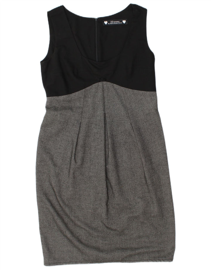 MARIA GRAZIA SEVERI Womens Sheath Dress UK 12 Medium Grey Colourblock