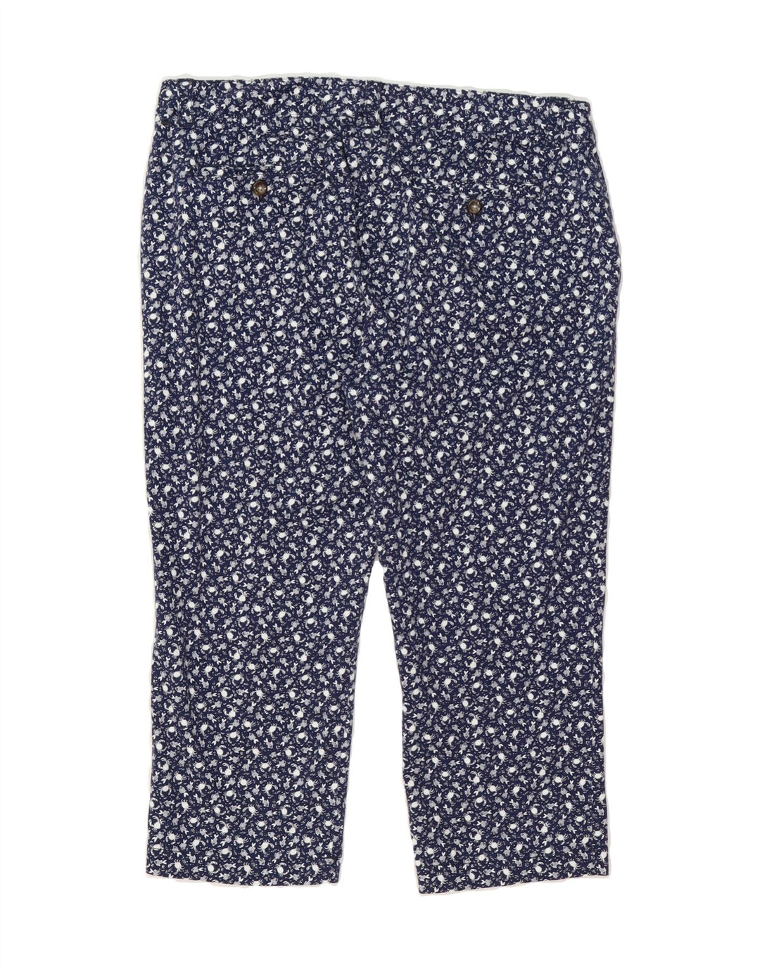 DOCKERS Womens Abstract Pattern Capri Trousers US 14 XL W34 L21 Navy Blue Vintage Dockers and Second-Hand Dockers from Messina Hembry 