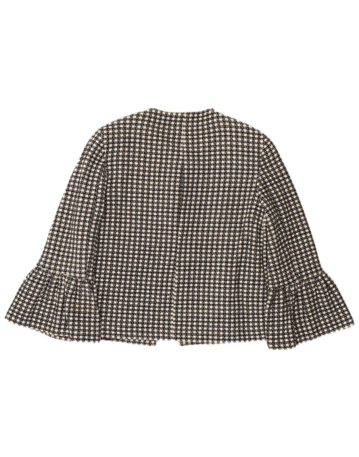 Zara ženski sako sa 1 gumbom 3/4 rukava UK 10 Mala crna kockica