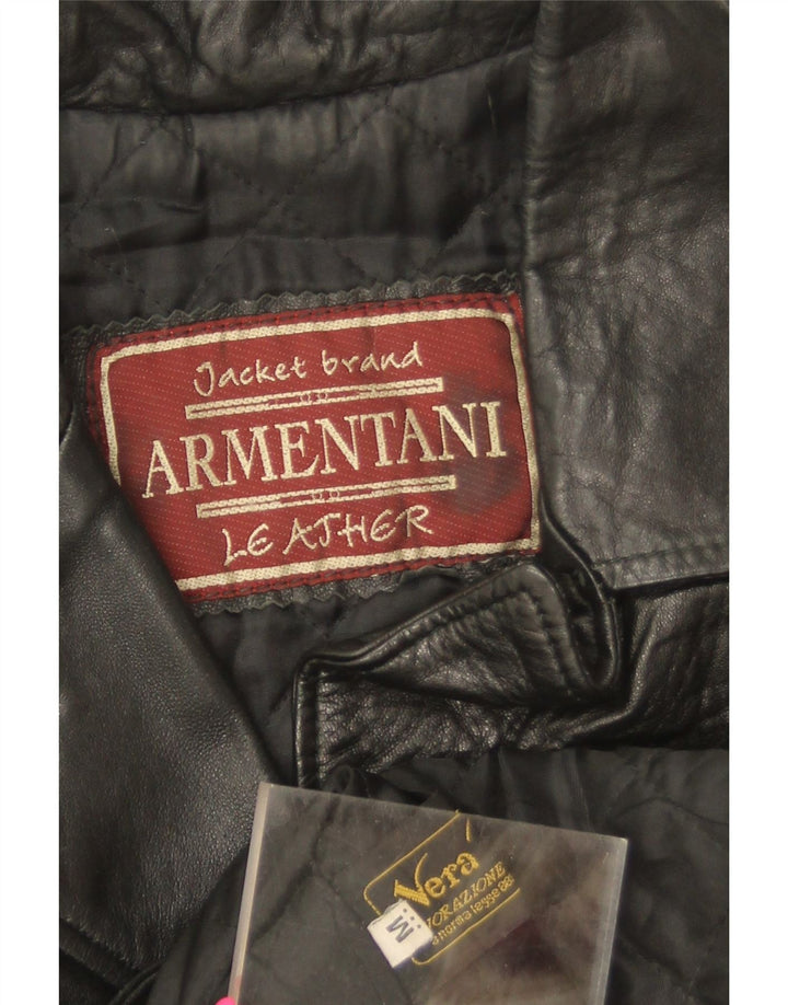 Vintage ženska kožna jakna UK 14 srednje crna koža