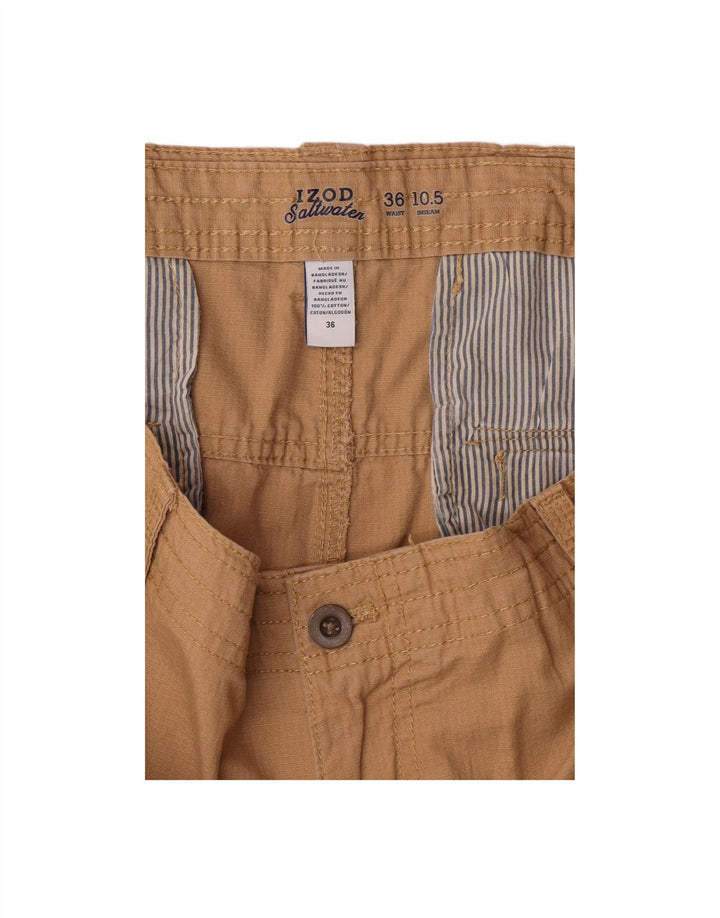 IZOD Mens Cargo Shorts W36 Large Beige Cotton