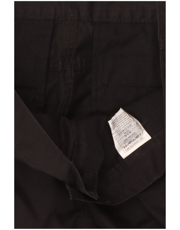CARHARTT muške ravne chino hlače W34 L32 crni pamuk