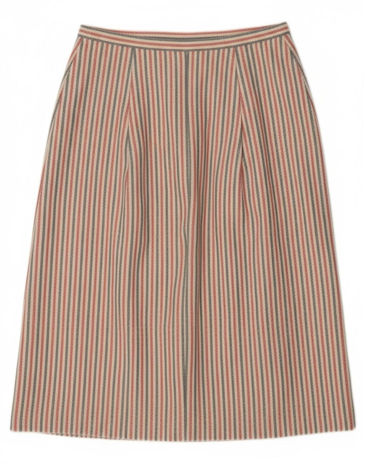 Vintage ženska midi suknja W27 male raznobojne pruge