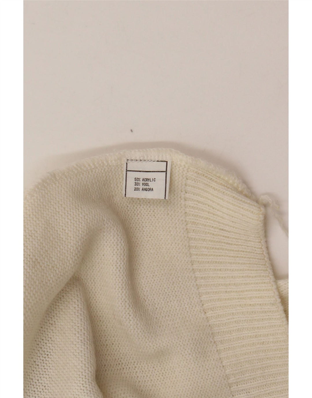 VINTAGE ženski džemper s kornjačičastim ovratnikom UK 16 Large White Fair Isle