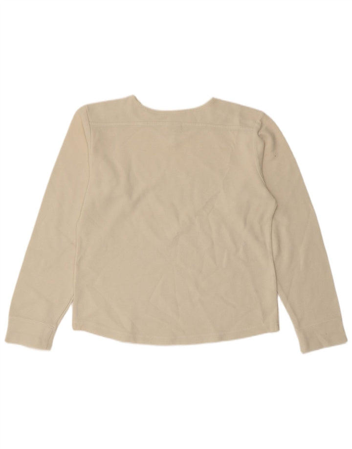 NIKE ženska majica s kratkim rukavima dugih rukava UK 10/12 srednje bijele boje od pamuka