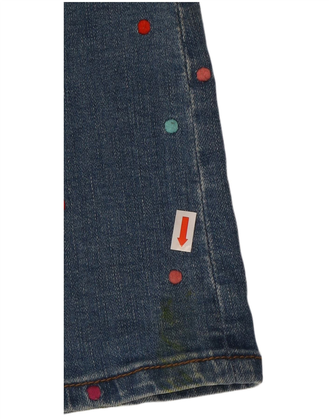 FRENCH CONNECTION Womens Denim Skirt UK 14 Medium W32 Blue Polka Dot