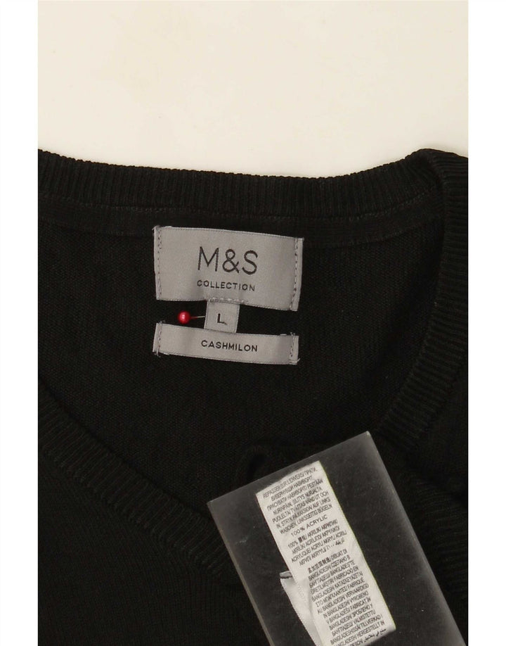 Marks & Spencer muški pulover s V-izrezom, veliki crni akril