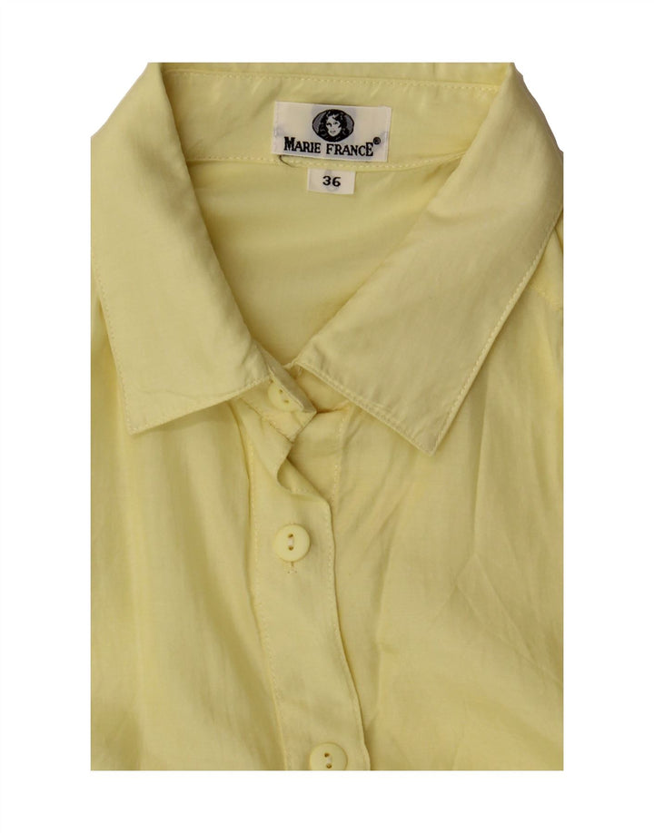 VINTAGE Womens Loose Fit Shirt EU 36 Small Yellow Vintage Vintage and Second-Hand Vintage from Messina Hembry 