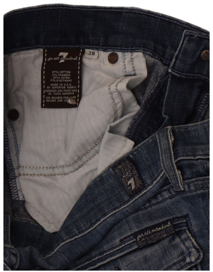 7 For All Mankind Ženske Bootcut traperice W28 L33 Plavi pamuk