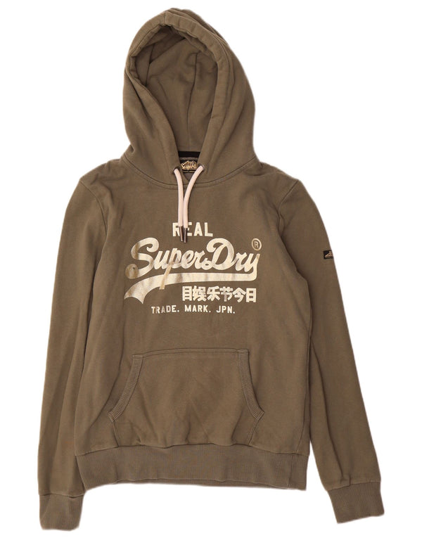 Superdry ženska majica s kapuljačom s kapuljačom s grafičkim motivima UK 10, mali kaki pamuk