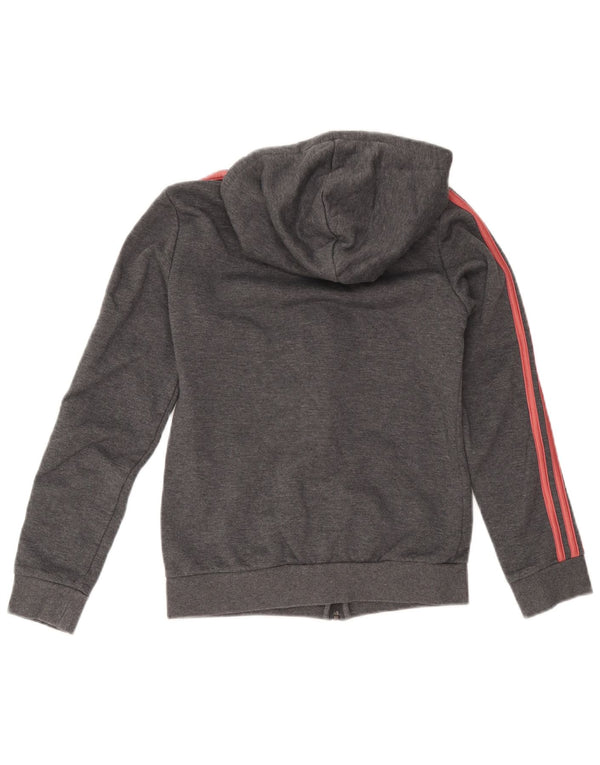 Adidas ženski pulover s kapuljačom s patentnim zatvaračem UK 4/6 XS sivi pamuk