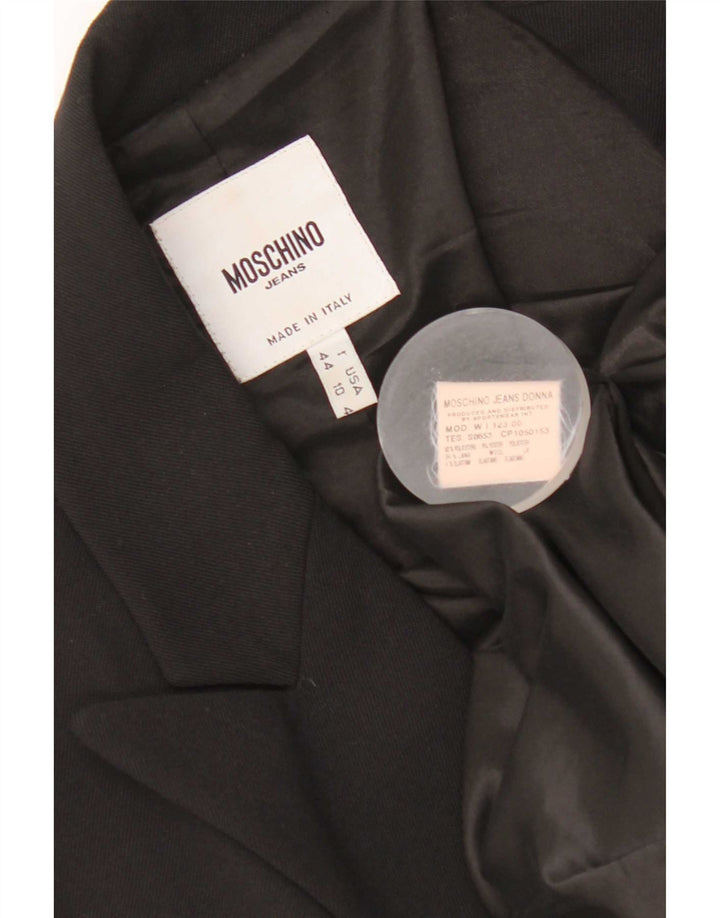 Moschino ženski sako sa 1 gumbom UK 14 srednji crni poliester