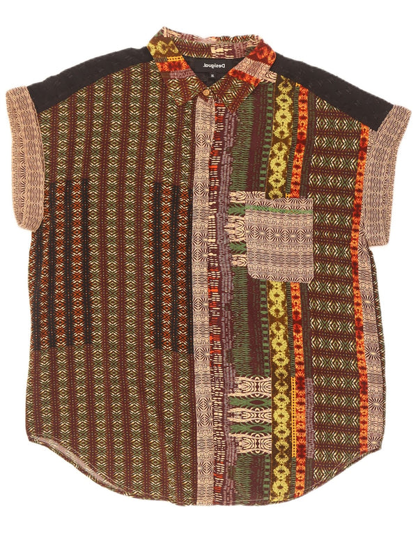 Desigual ženska košulja kratkih rukava UK 18 XL višebojna cvjetna viskoza