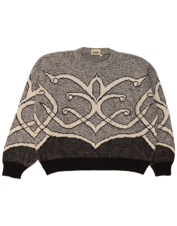 Cido ženski pulover s okruglim izrezom UK 16 Large Grey Fair Isle