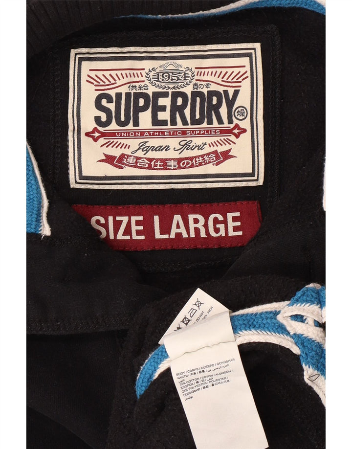 Superdry muška majica s dugmadima i izrezom, veliki crni pamuk
