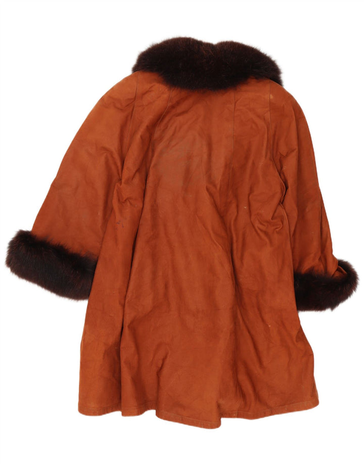 Vintage ženski kožni kaput UK 20 2XL smeđi