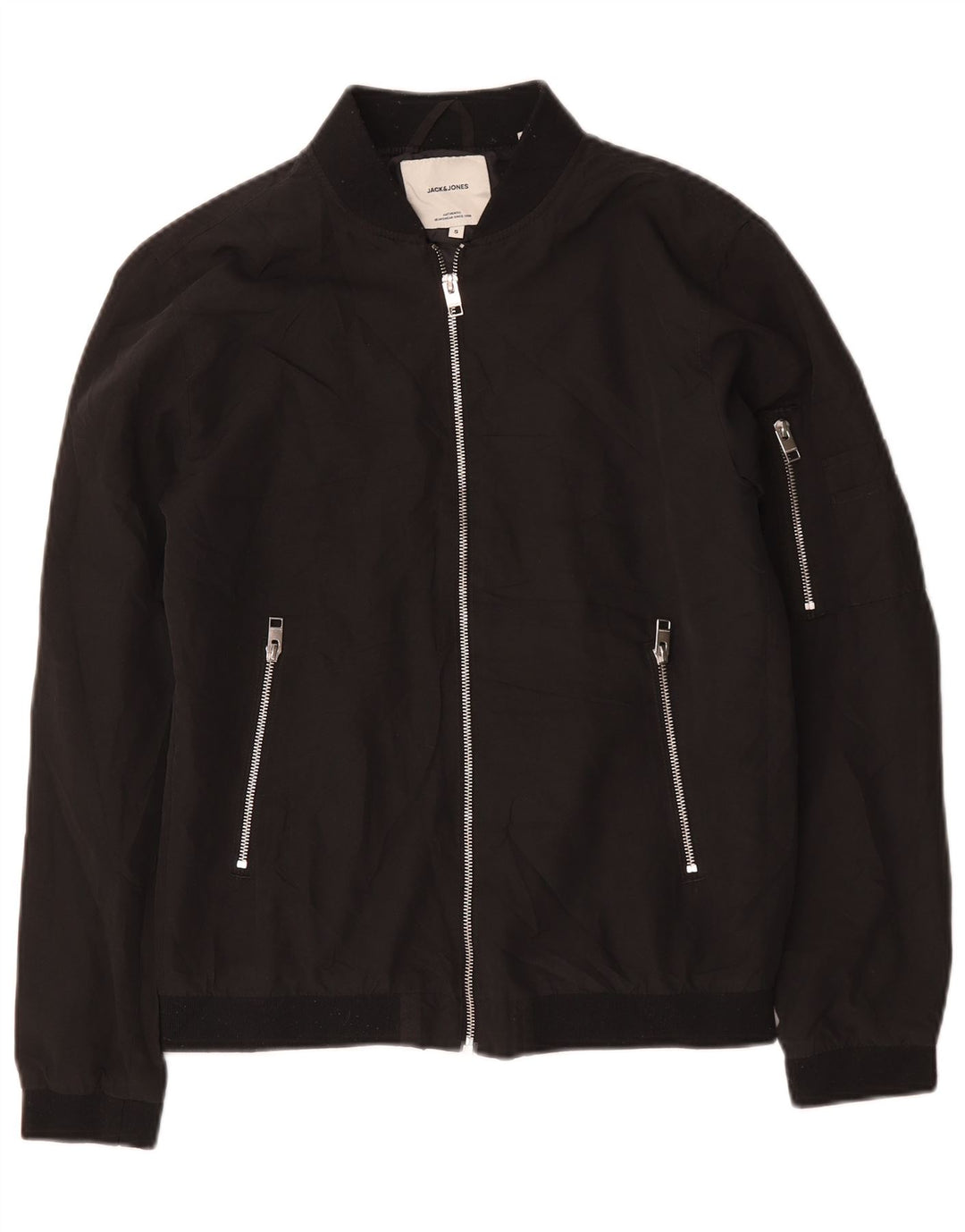 Jack & Jones muška bomber jakna UK 36 mali crni poliester