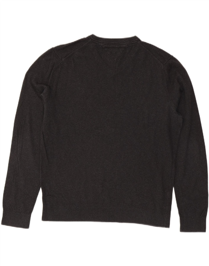 TOMMY HILFIGER Muški pulover s V-izrezom XL sivi pamuk