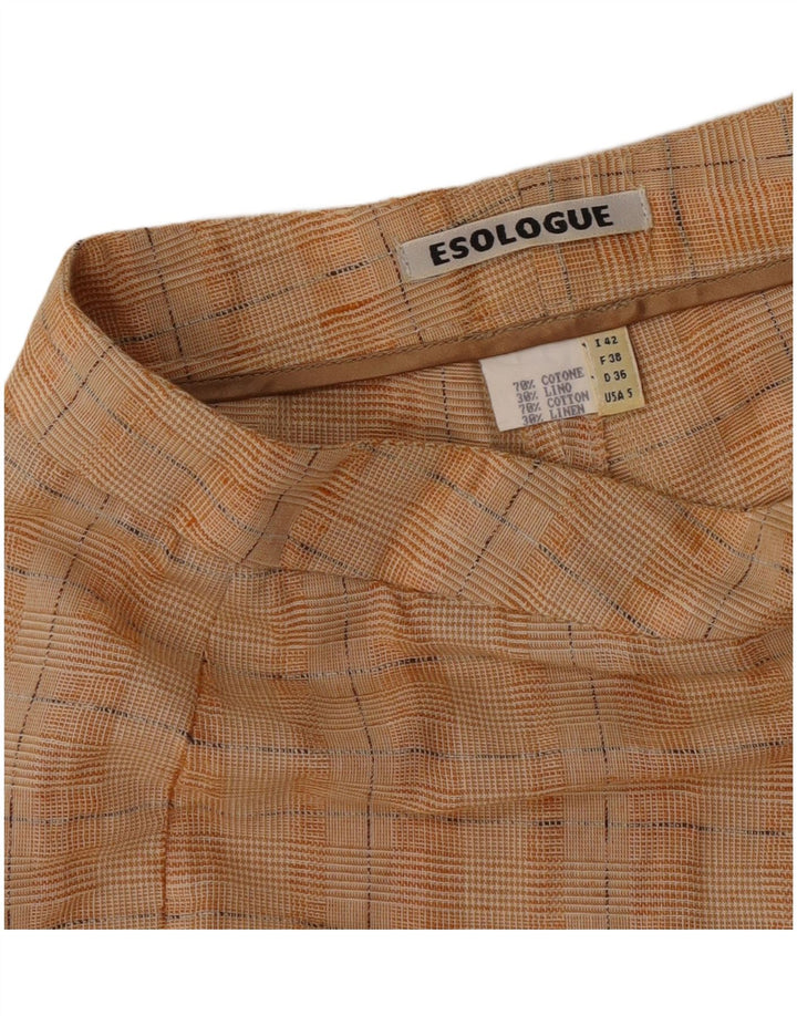 Vintage ženske hlače s bootcut odijelom IT 42 Srednje W28 L34 Narančasti karirani