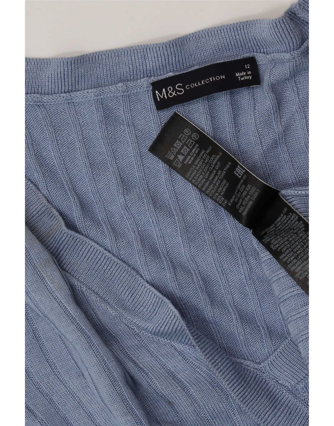 Marks & Spencer ženski gornji dio kratke bluze UK 12 Srednje plava viskoza