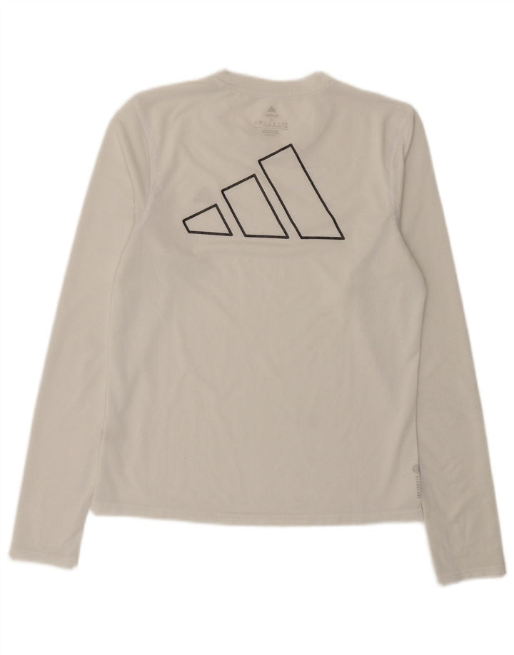 Adidas ženski gornji dio dugih rukava s grafikom UK 8/10 mali bijeli poliester